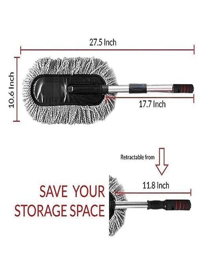 TNEMEC Long Handle Microfiber Feather Duster for Dust Cleaning Pole. Car Brush Exterior Interior Cleaner Dusting and hosue Ultra Soft Exatndable Remover Window Brushes Tools (1) - Image 5